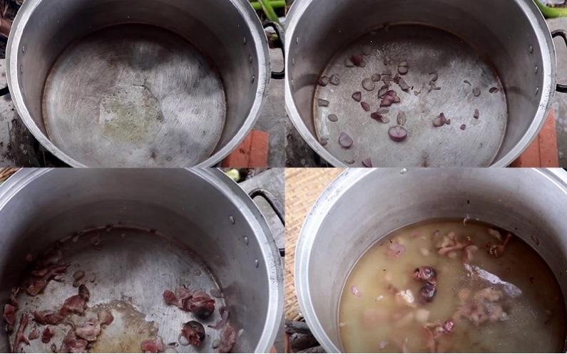 Quá trình ninh nước dùng cho món lẩu chim bồ câu
