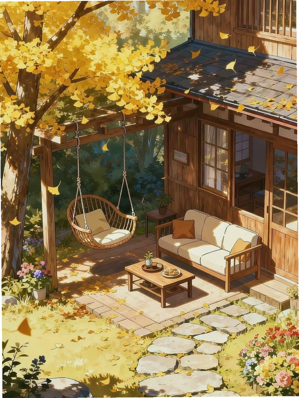 Quán cà phê anime chill dưới mưa
