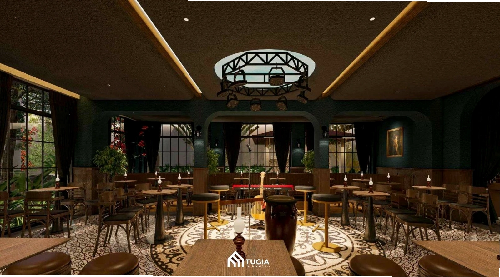 Quán cafe nhỏ đẹp phong cách Industrial