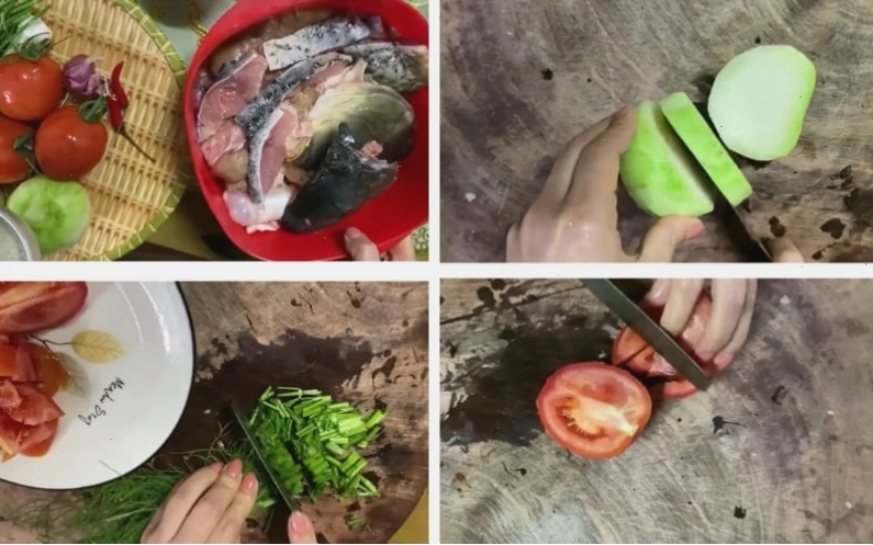 Sơ chế cá và su hào cho món canh