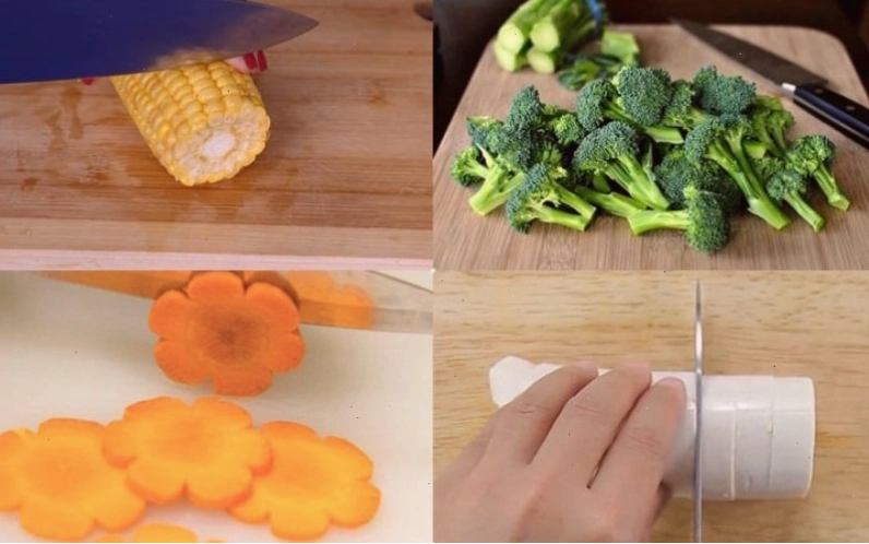 Sơ chế các loại rau củ cho món lẩu nấm chay