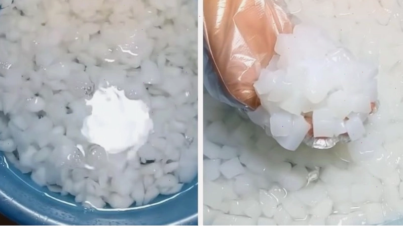 Sơ chế thạch dừa thô trước khi chế biến