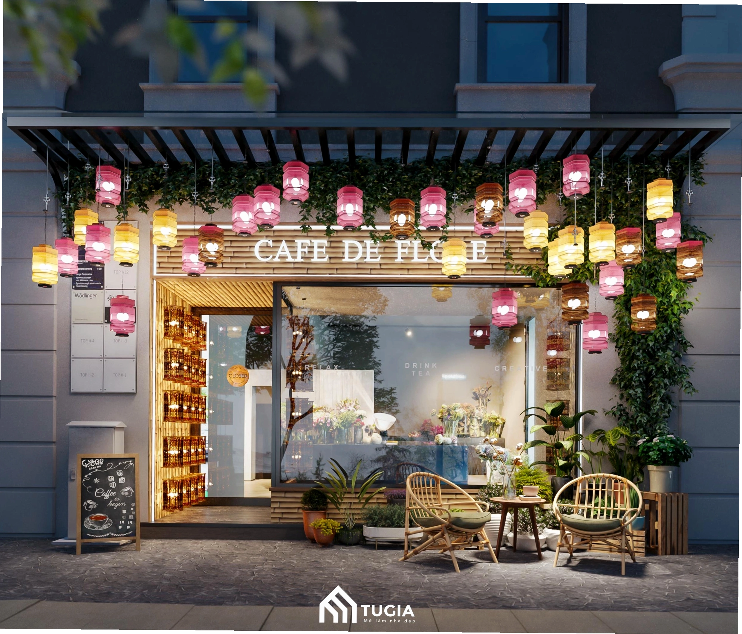 Thiết kế quán cafe nhỏ đẹp phong cách Scandinavian