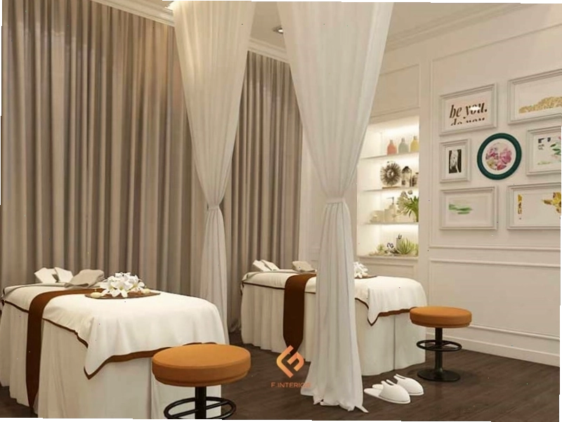 Thiết kế setup spa nhỏ với giường gấp thông minh và kệ lưu trữ