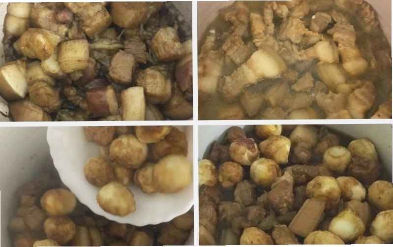 Thịt kho trứng cút đã hoàn thành