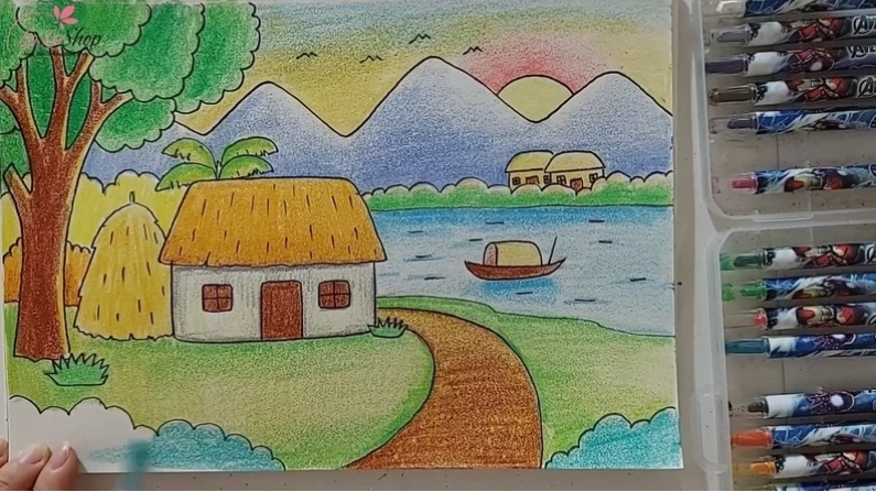 Tô màu hoàn thiện bức tranh phong cảnh