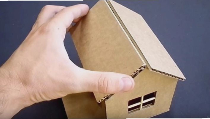 Toàn cảnh một ngôi nhà mô hình bằng giấy carton đẹp mắt