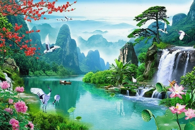 Toàn cảnh trái đất nhìn từ không gian với các lục địa và đại dương rõ nét bằng đồ họa 3D