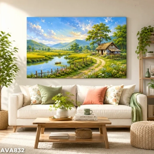 Tranh canvas cảnh quê yên bình AVA832