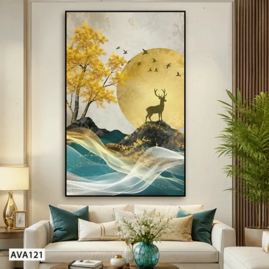Tranh canvas hươu dưới ánh trăng AVA121