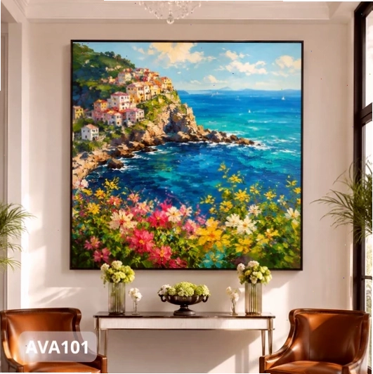 Tranh canvas phong cảnh bờ biển Amalfi AVA101