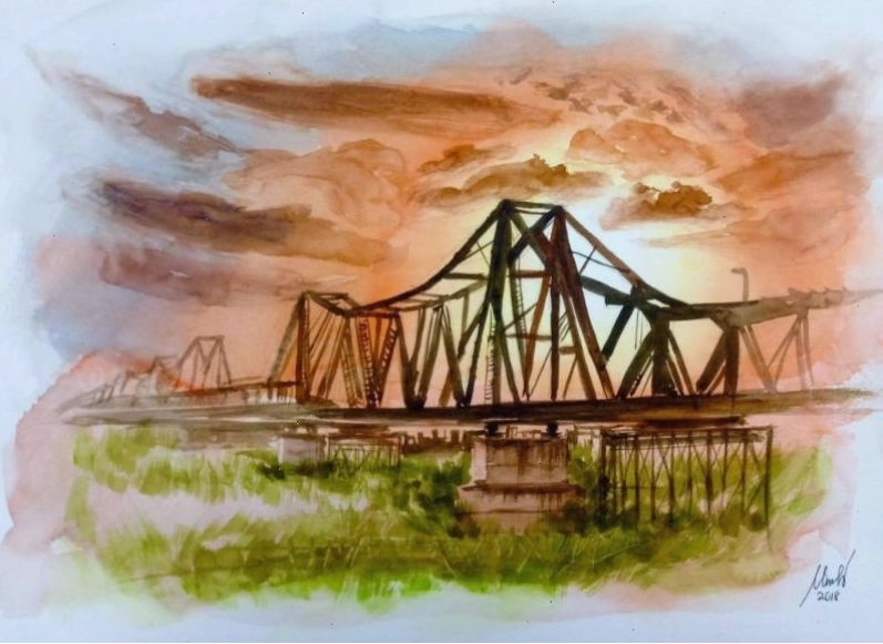 Tranh Cầu Long Biên lịch sử