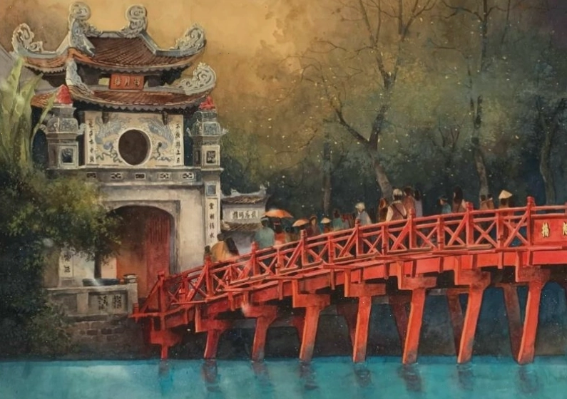 Tranh Cầu Thê Húc - biểu tượng của Hồ Gươm