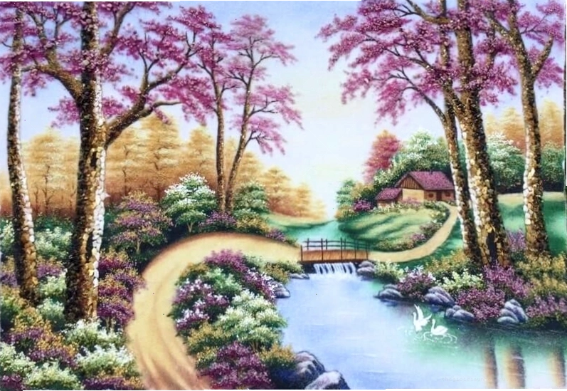 Tranh dân gian phong cảnh làng quê