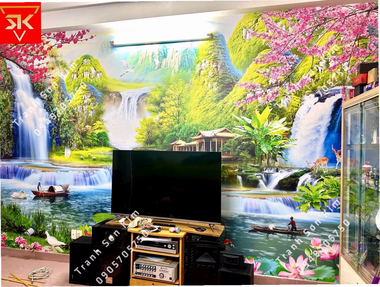 Tranh dán tường phong cảnh mùa thu lãng mạn