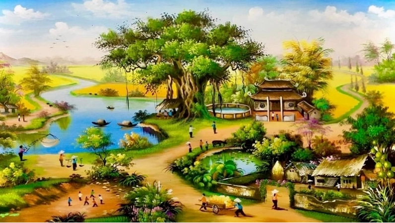 Tranh phong cảnh biển cả với những con sóng bạc đầu được vẽ tỉ mỉ