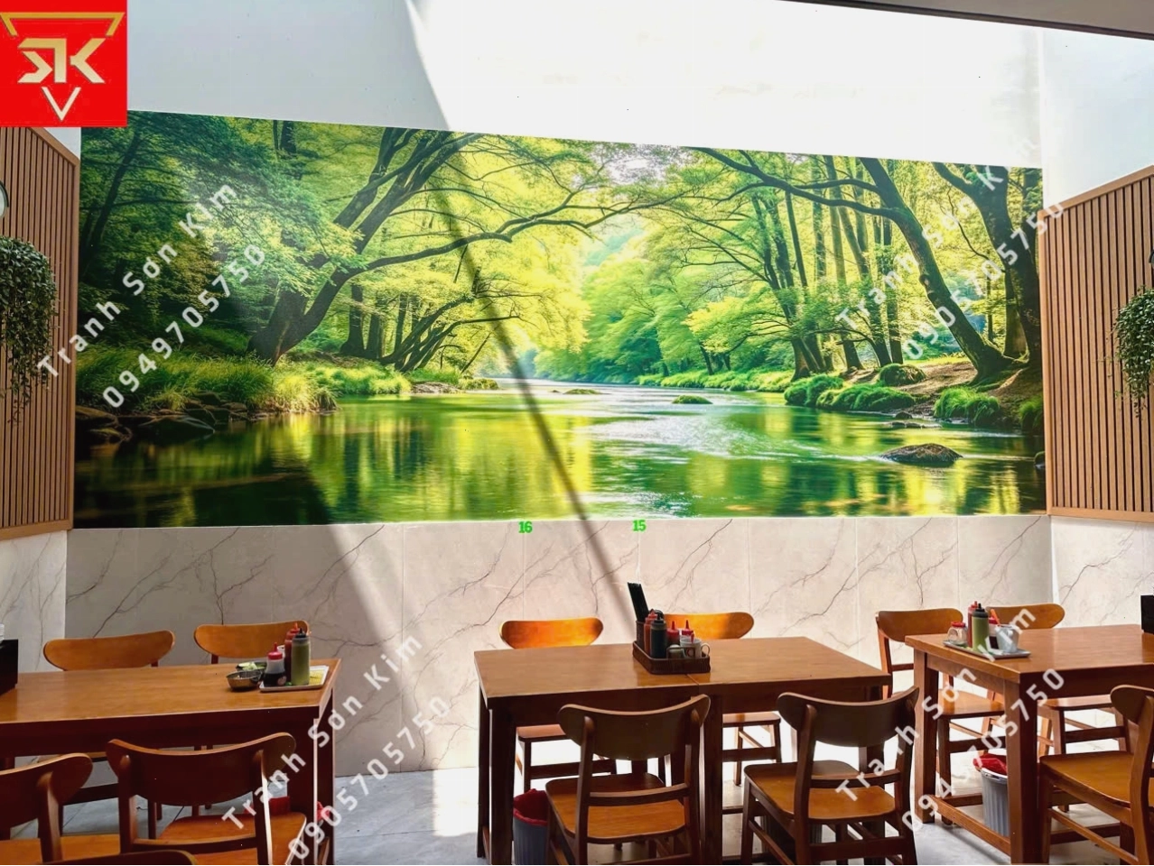 Tranh phong cảnh đồi núi với tầm nhìn bao quát