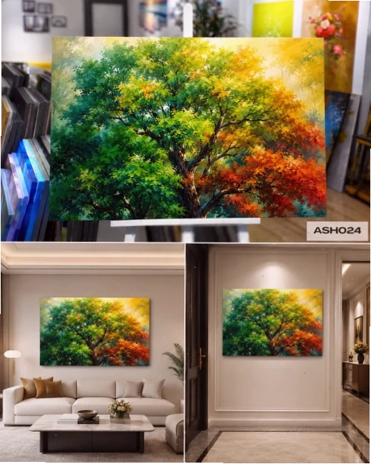 Tranh trừu tượng đa sắc màu, mang đến sự năng động và phá cách