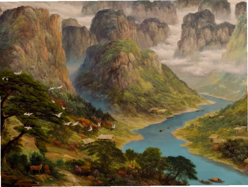 Tranh vẽ phong cảnh sông núi