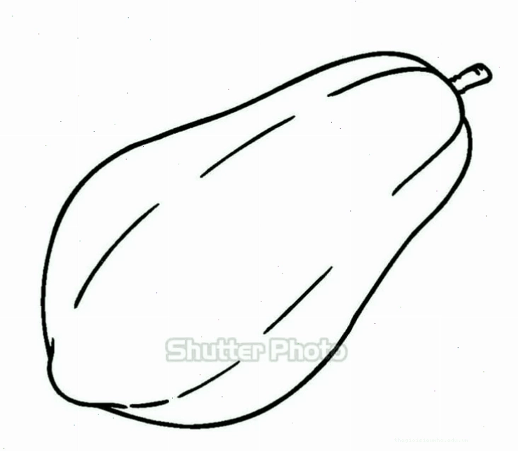 Bé gái đang tập tô màu quả đu đủ với bút sáp màu