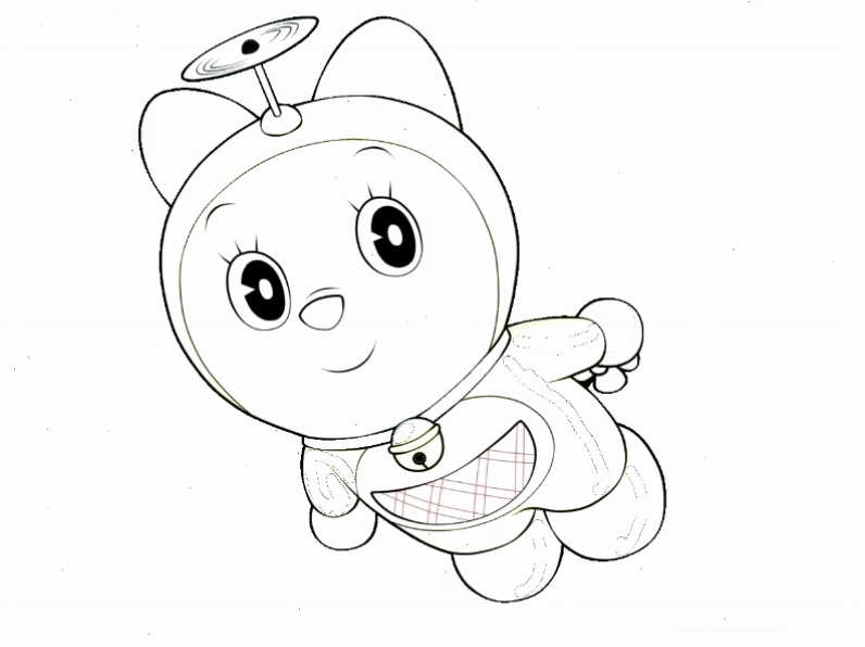 Bé tô màu Doraemi và Doraemon cùng nhau