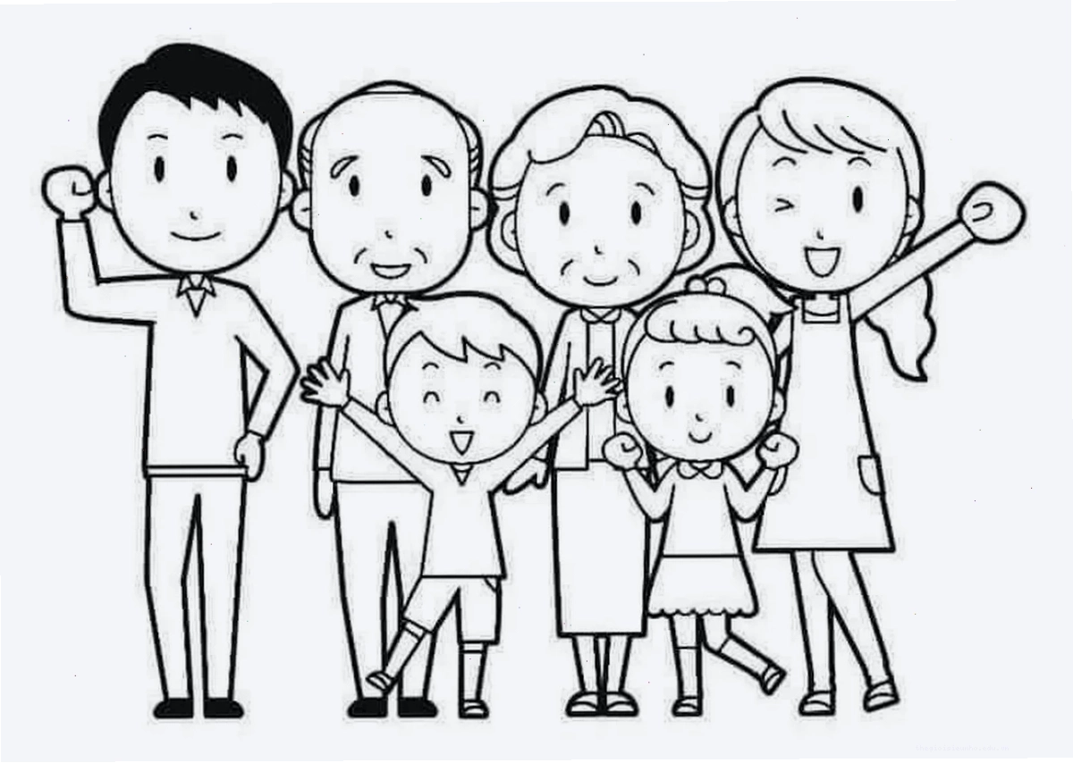 Bố mẹ cùng bé tô màu tranh gia đình 3 người