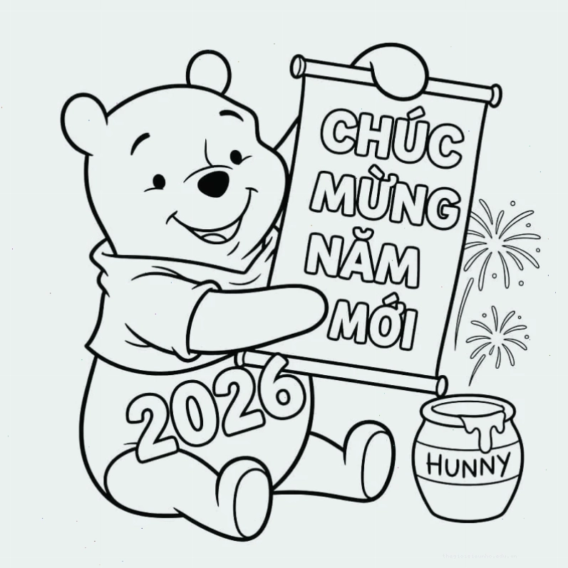 Các mẫu tranh tô màu thiệp chúc tết với nhiều chủ đề khác nhau