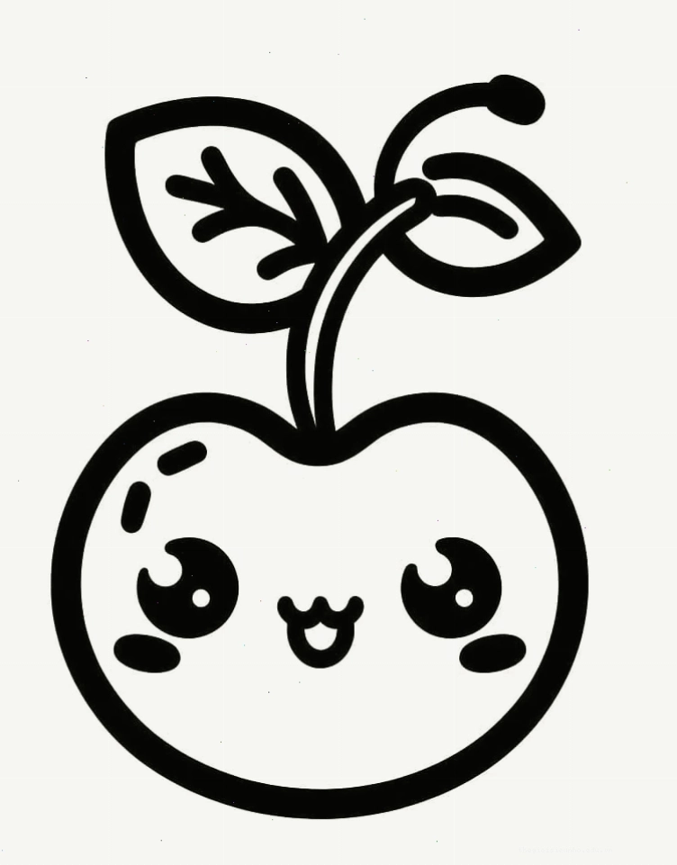 Chùm ba quả cherry căng mọng chờ bé tô màu