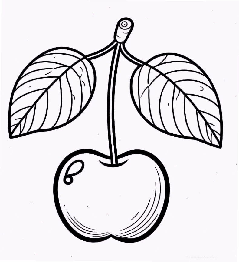 Hình ảnh hai quả cherry nét vẽ đậm