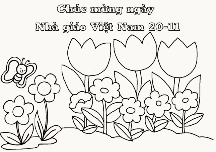 Mẫu thiệp tô màu 20 11 đơn giản cho bé