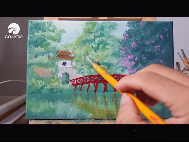 Mô tả kiến trúc Cầu Thê Húc cong như con tôm