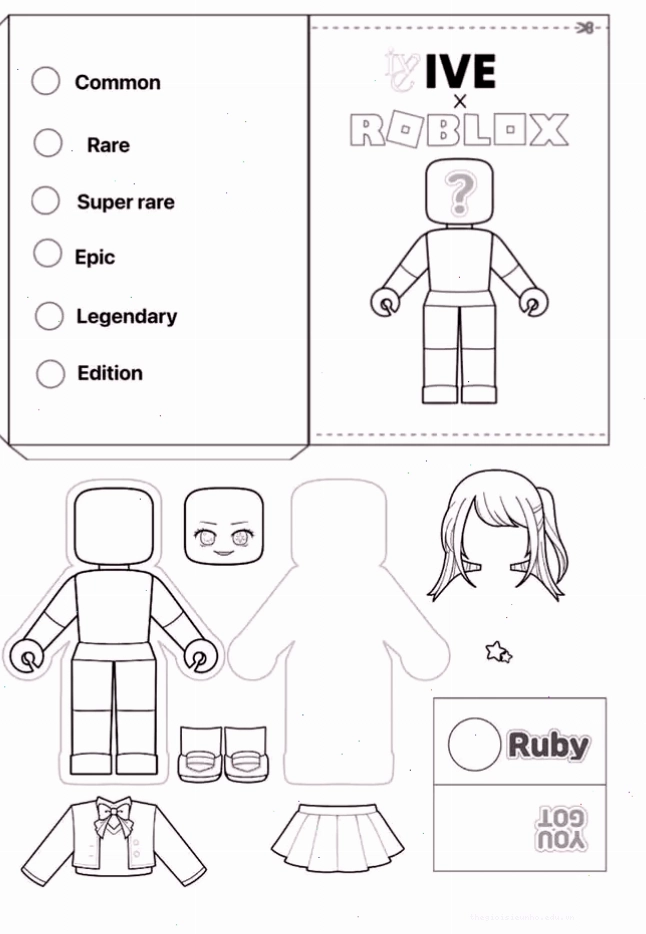 Nhân vật Trò Chơi Roblox ngộ nghĩnh đang chờ tô màu