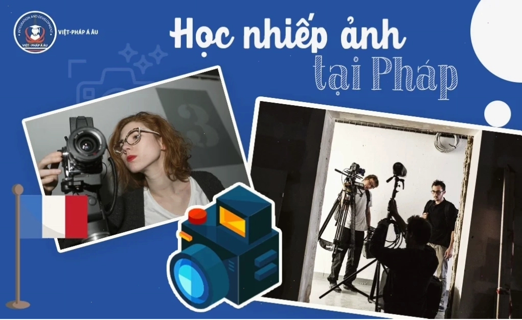 Sinh viên du học pháp ngành nhiếp ảnh tại phòng studio hiện đại