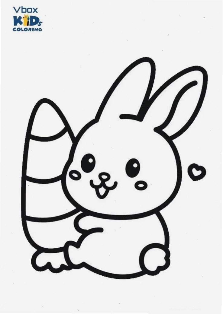 Thỏ Bunny đang đọc sách chờ bé tô màu