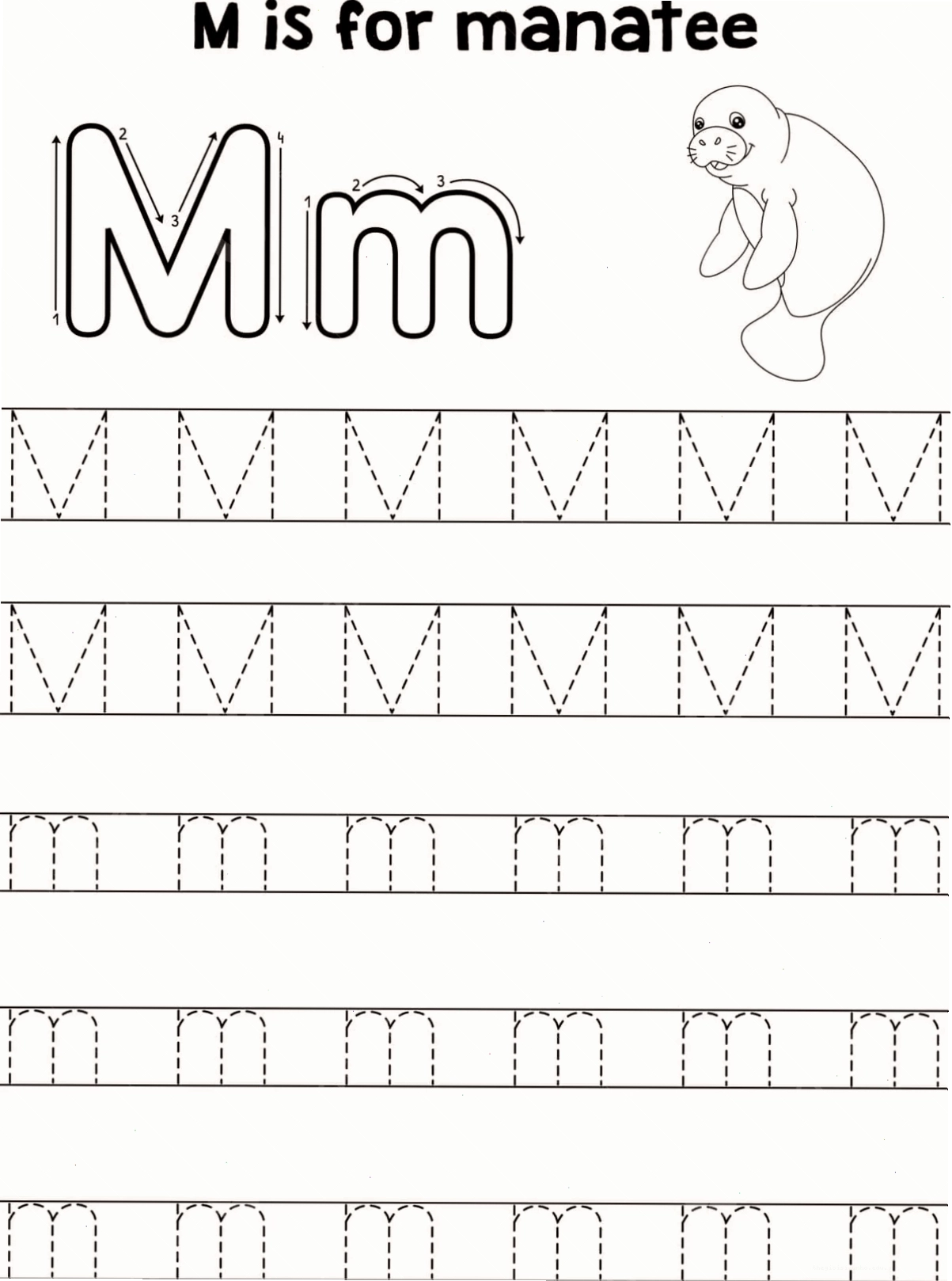 Tô màu chữ M theo chủ đề giáng sinh