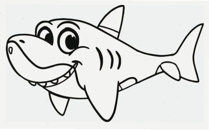 Tranh baby shark tô màu với nhiều màu sắc tươi sáng