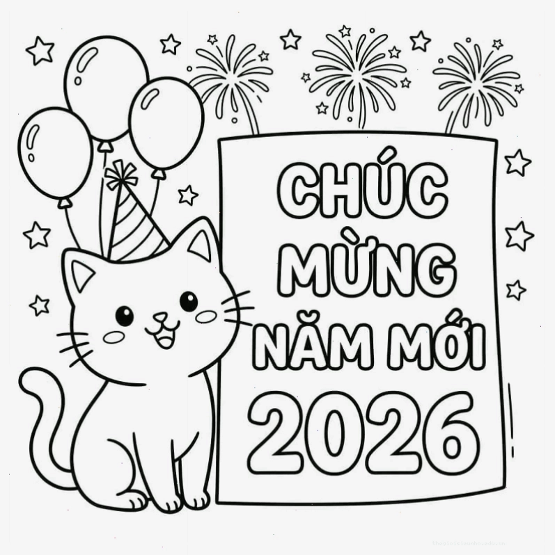 Tranh tô màu bánh chưng và bao lì xì cho ngày Tết