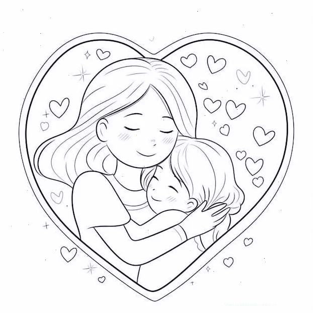 Tranh tô màu bé tặng hoa tươi thắm cho mẹ