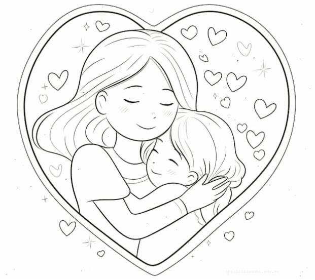 Tranh tô màu bé tặng mẹ