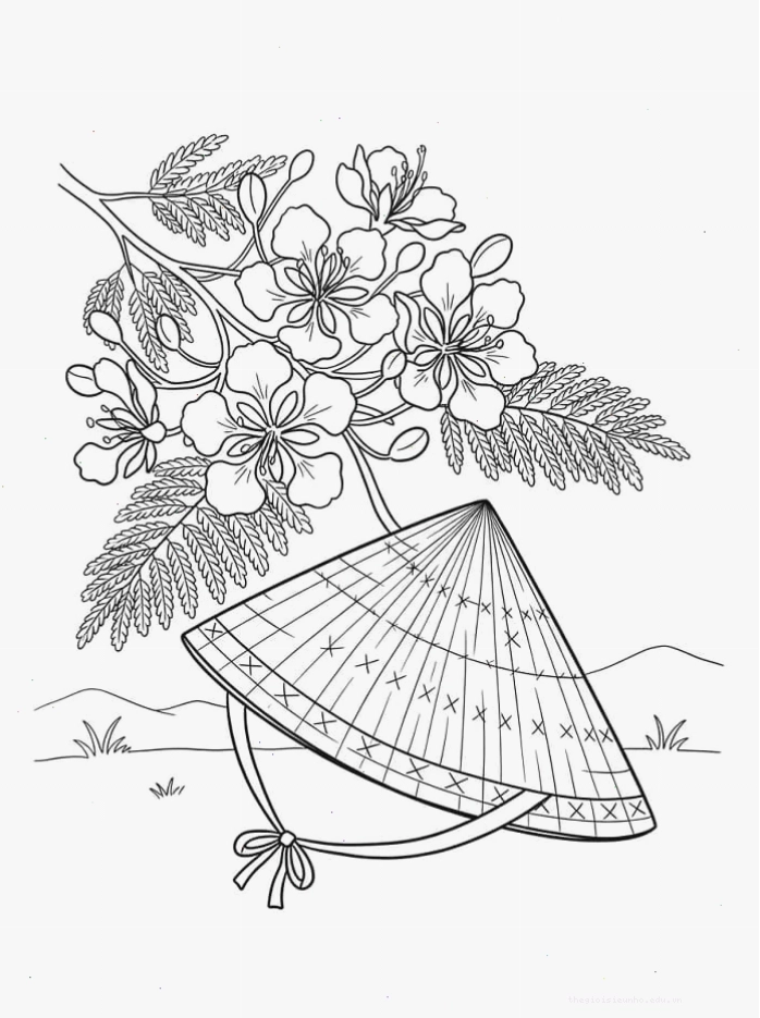 Tranh tô màu bó hoa phượng
