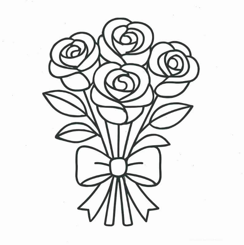 Tranh tô màu cành hoa tulip nhiều màu sắc