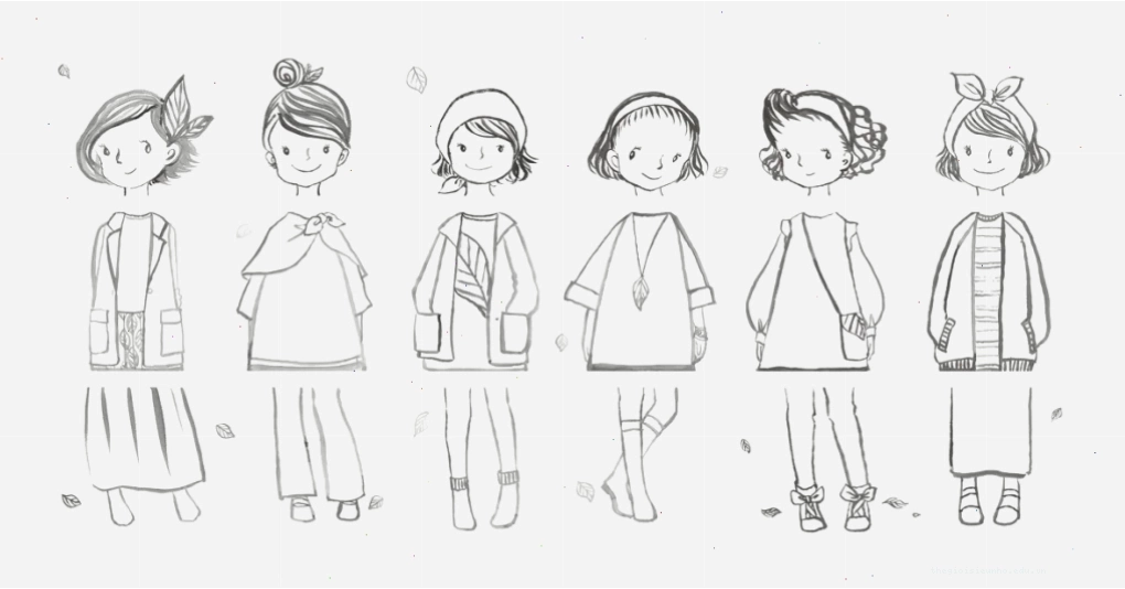 Tranh tô màu cô bé dạo bước ngày thu