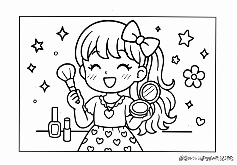 Tranh tô màu cô gái chibi với trang phục tùy chỉnh