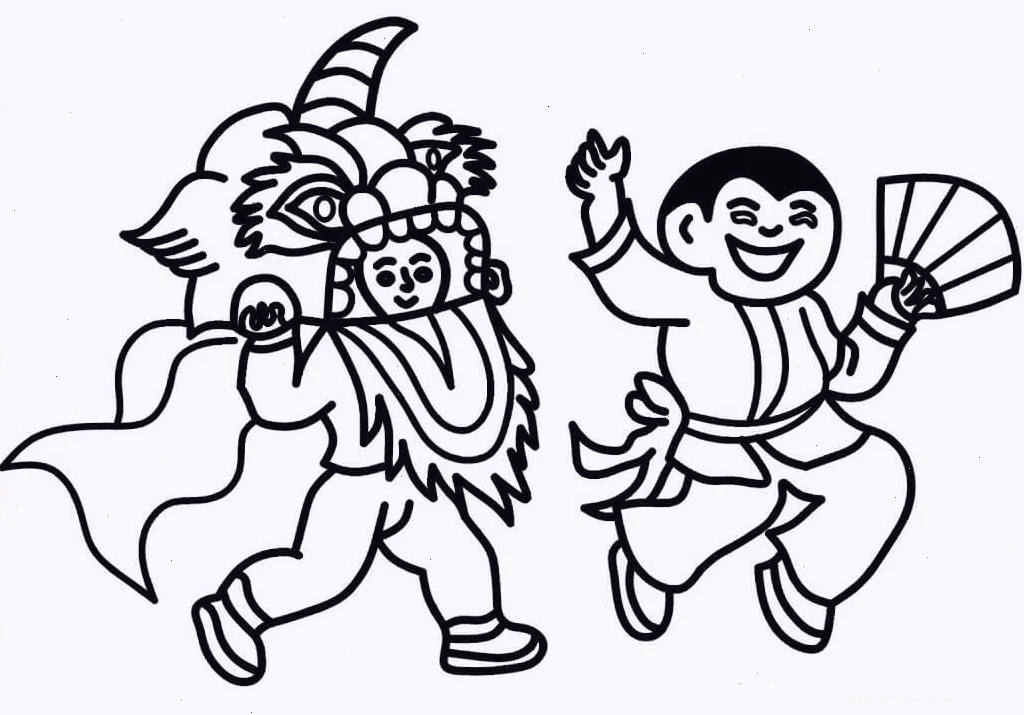 Tranh tô màu đèn lồng trung thu với nhiều màu sắc