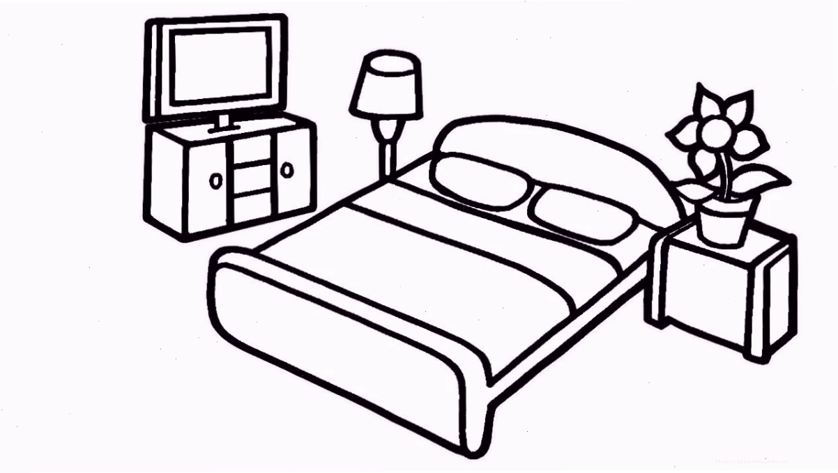 Tranh tô màu ghế sofa phòng khách cho bé