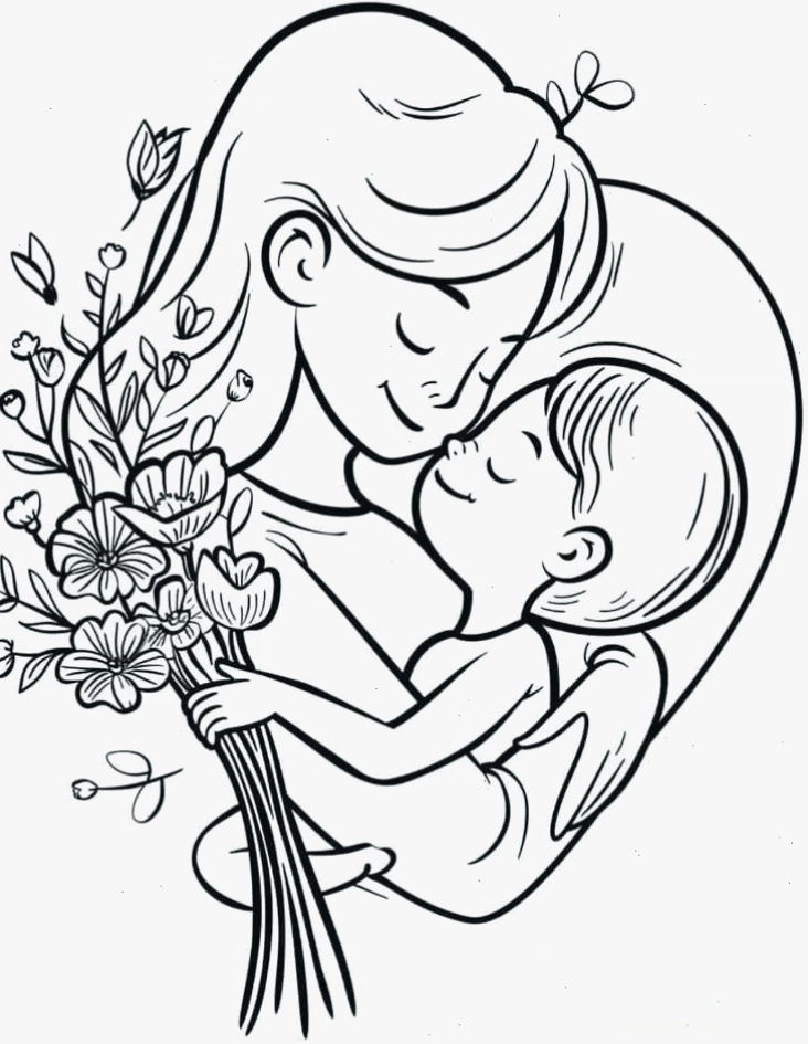 Tranh tô màu gia đình hạnh phúc