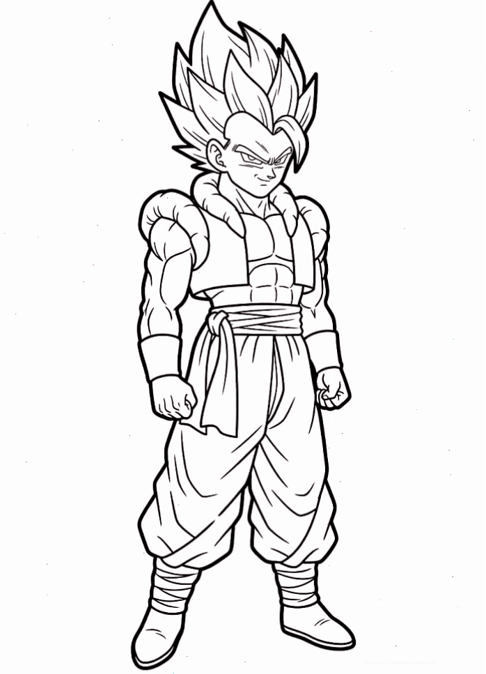 Tranh tô màu Gogeta Super Saiyan mạnh mẽ