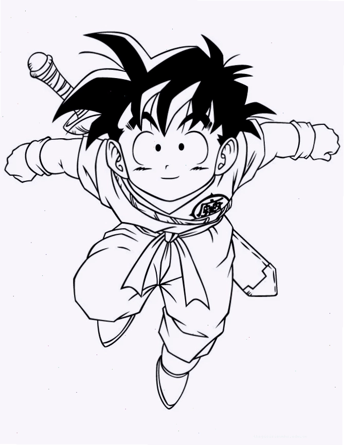 Tranh tô màu Goten cùng bạn bè trong Dragon Ball
