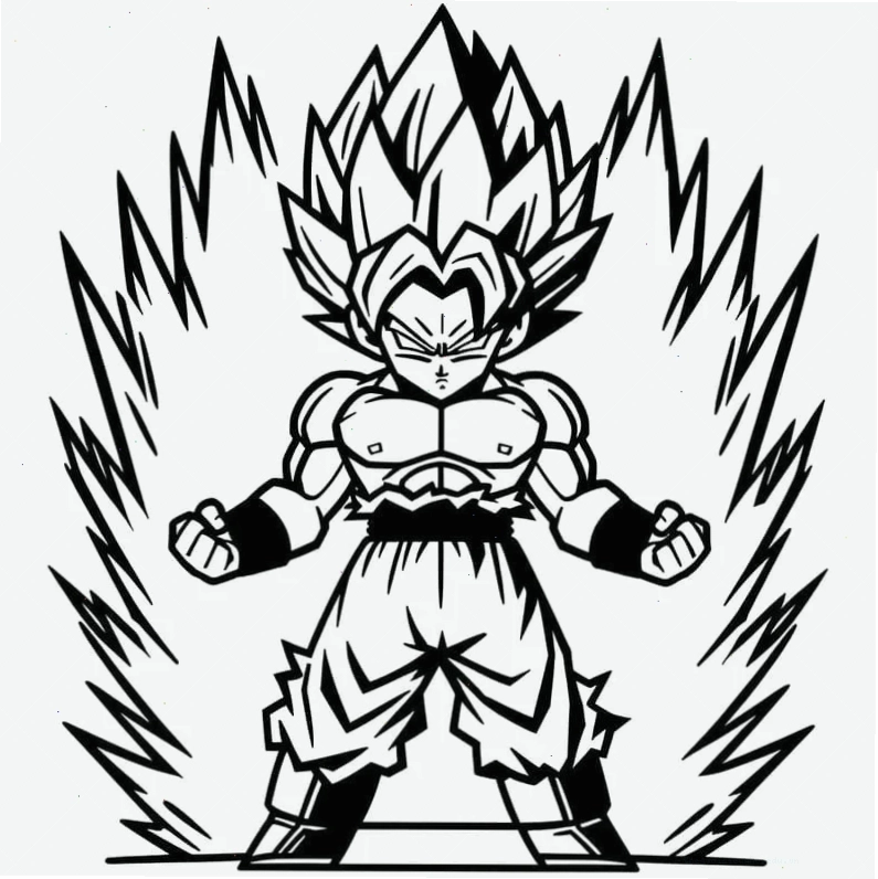 Tranh tô màu Goten và Goku
