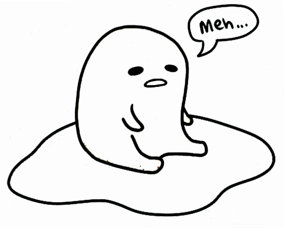 tranh tô màu gudetama trong vỏ trứng